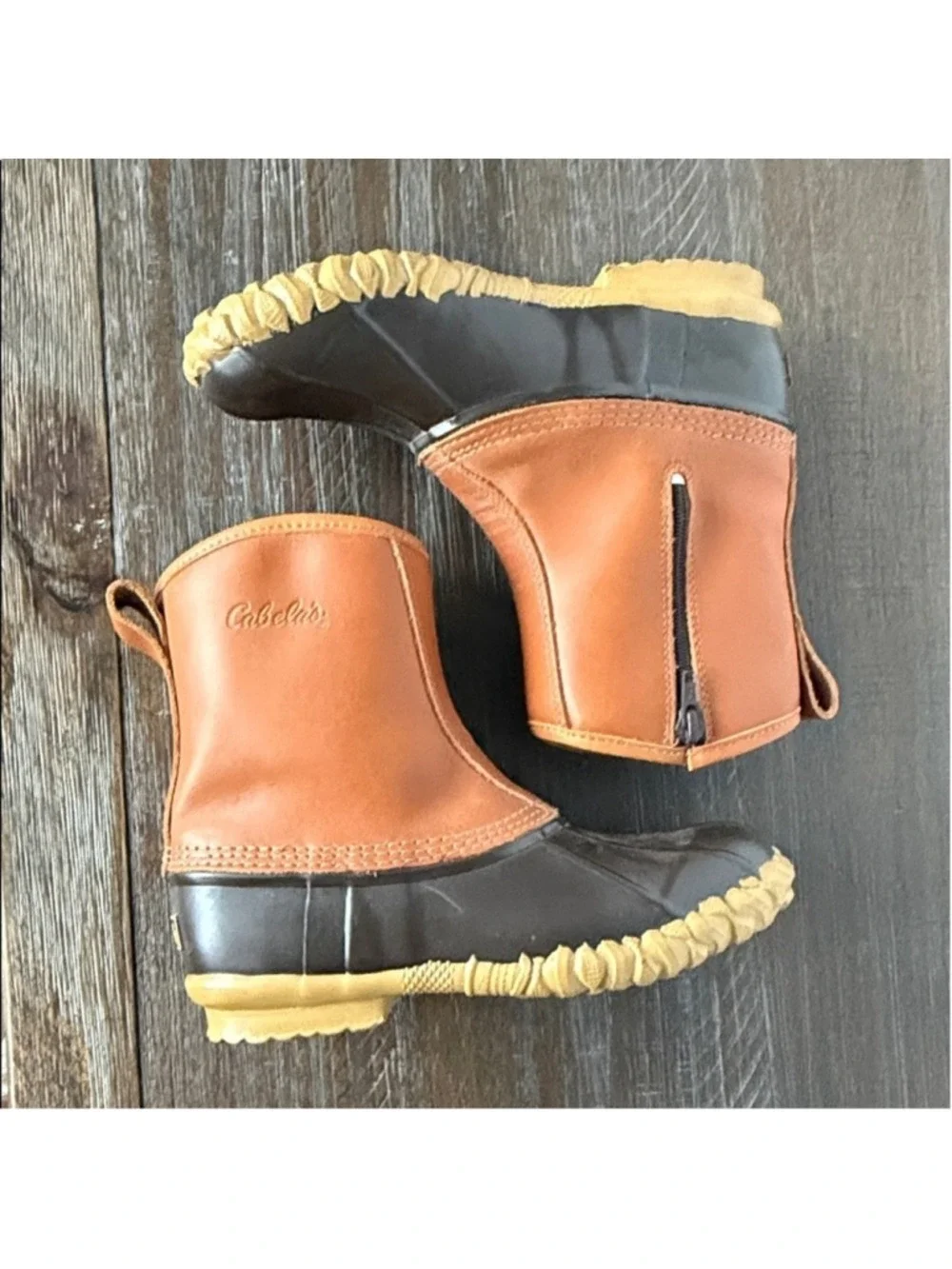 Cabela's Men's Chelsea Leather Steel Shank Insulated Duck Boots Size 8 Pull-On